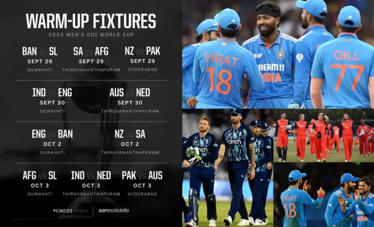 India World Cup Warm Up Matches Schedule - World Cup 2023