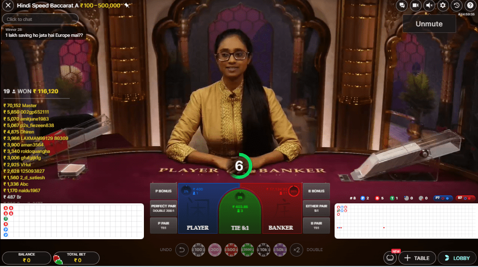 Hindi Speed Baccarat Live Casino