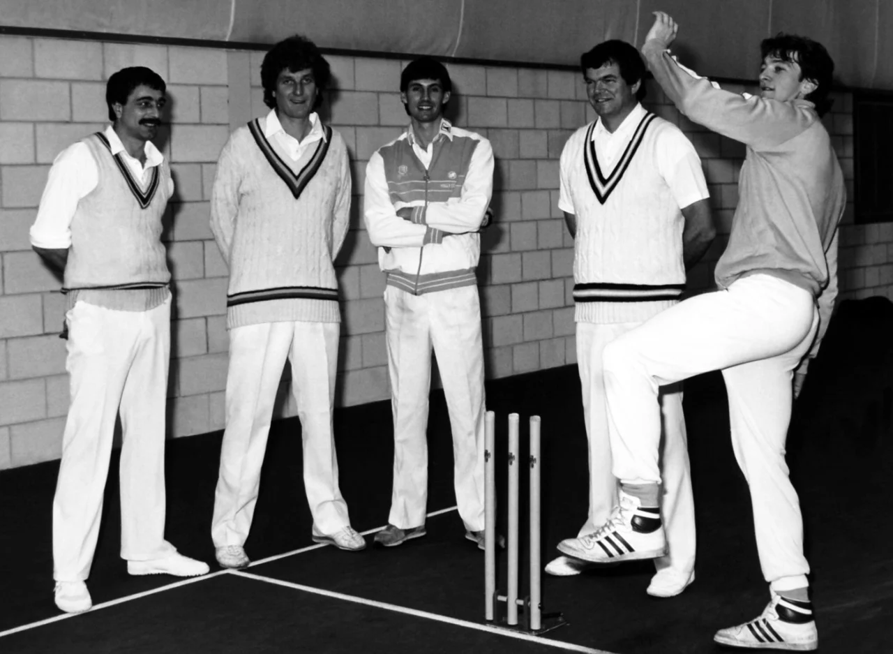 Bob Willis, Neil Foster, Bob Cottam, Greg Thomas, and Les Taylor, 1985