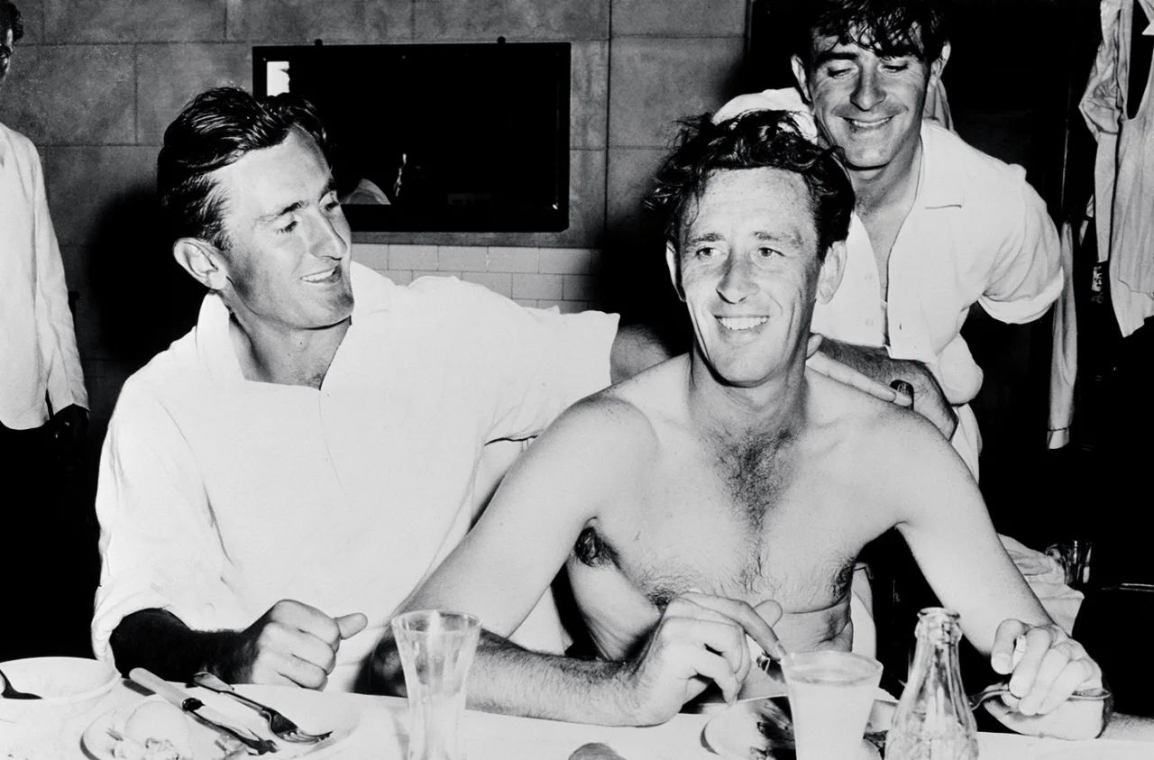 Brian Statham, Ted Dexter, and Fred Treuman, England vs Australia, 4th Test 1963