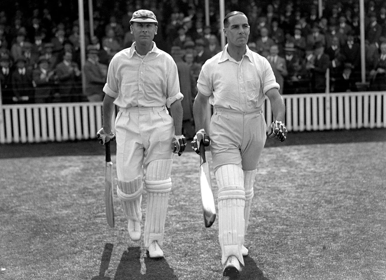 Jack Hobbs and Herbert Sutchliffe, England vs Australia, 5th Test 1930